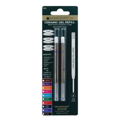 Picture of Monteverde Parker Style Capless Ceramic Gel Refills, Fine Point, 0.5 mm, Purple, Pack Of 2 Refills