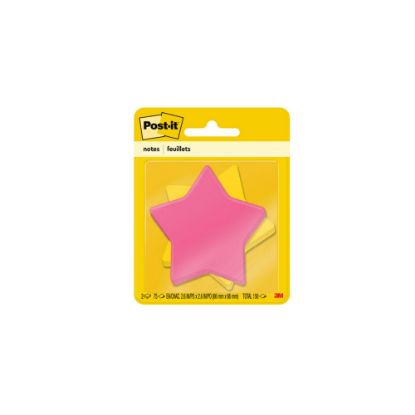 Picture of Post-it Notes, Super Sticky Star Shape, 3in x 3in, Assorted Colors, Pack Of 2 Pads