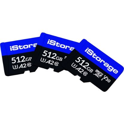 Picture of 3 PACK iStorage microSD Card 512GB | Encrypt data stored on iStorage microSD Cards using datAshur SD USB flash drive | Compatible with datAshur SD drives only - 100 MB/s Read - 95 MB/s Write