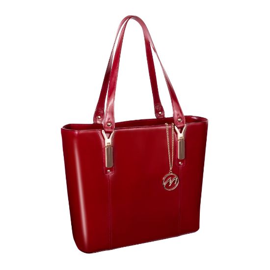 Picture of McKleinUSA M Series SAVARNA Leather Shoulder Tote, 14 1/2inH x 5inW x 13inD, Red