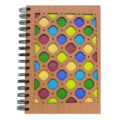 Picture of Inkology Laser Cut Journals, 5-7/8in x 8-1/4in, College Ruled, 192 Pages (96 Sheets), Wood Dots, Pack Of 6 Journals