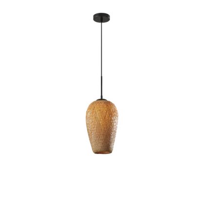 Picture of Adesso Hugo Pendant Lamp, 15inH x 8inW, Brown Shade/Black Base