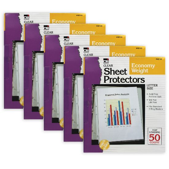 Picture of Charles Leonard Top-Loading Sheet Protectors, 8 1/2in x 11in, Clear, Pack Of 250