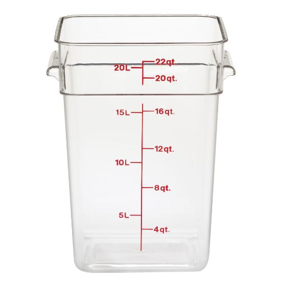 Picture of Cambro Camwear 22-Quart CamSquare Storage Containers, Clear, Set Of 6 Containers