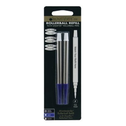 Picture of Monteverde Rollerball Refills For Sheaffer Rollerball Pens, Fine Point, 0.5 mm, Blue/Black, Pack Of 2 Refills