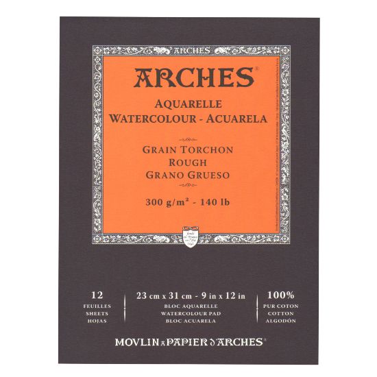 Picture of Arches Watercolor Pads, 9in x 12in, Rough, 140 Lb, White, Pack Of 2