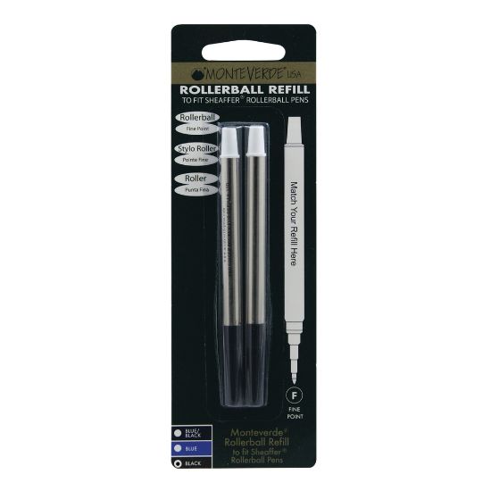 Picture of Monteverde Rollerball Refills For Sheaffer Rollerball Pens, Fine Point, 0.5 mm, Black, Pack Of 2 Refills