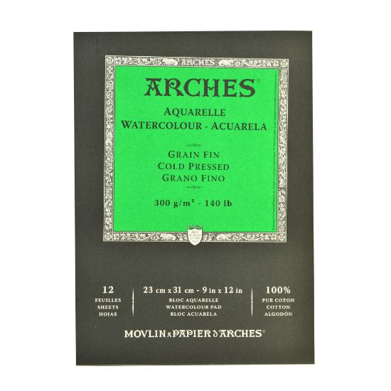 Picture of Arches Watercolor Pads, 9in x 12in, Cold-Pressed, 140 Lb, White, Pack Of 2