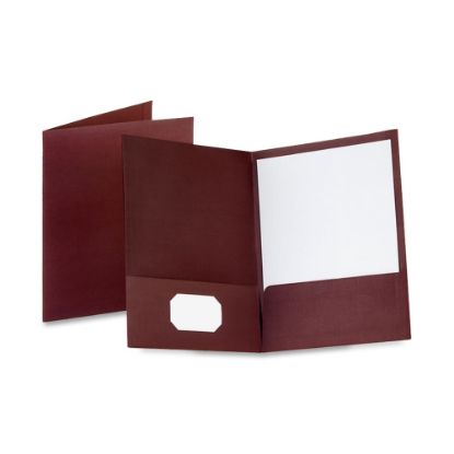 Picture of Oxford Linen Twin-Pocket Folders, 8 1/2in x 11in, Burgundy, Pack Of 25