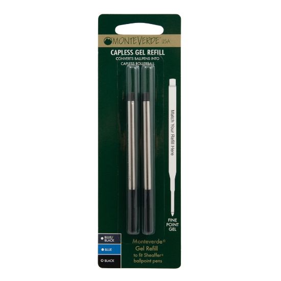 Picture of Monteverde Capless Gel Refills For Sheaffer Ballpoint Pens, Fine Point, 0.5 mm, Black, Pack Of 2 Refills