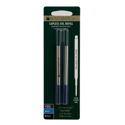 Picture of Monteverde Capless Gel Refills For Sheaffer Ballpoint Pens, Fine Point, 0.5 mm, Blue/Black, Pack Of 2 Refills