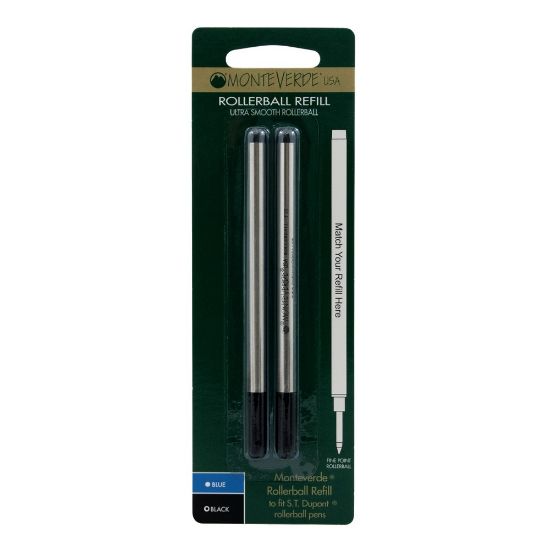 Picture of Monteverde Rollerball Refills For St. Dupont Rollerball Pens, Fine Point, 0.5 mm, Black, Pack Of 2 Refills