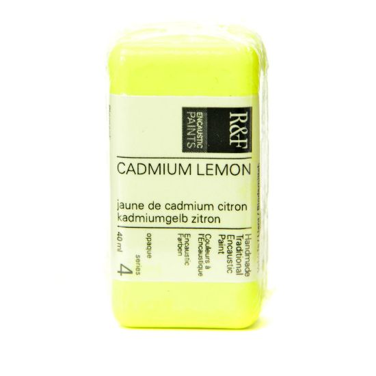 Picture of R & F Handmade Paints Encaustic Paint Cake, 40 mL, Cadmium Lemon