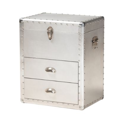 Picture of Baxton Studio French Industrial Silver Metal 2-Drawer Accent Storage Cabinet