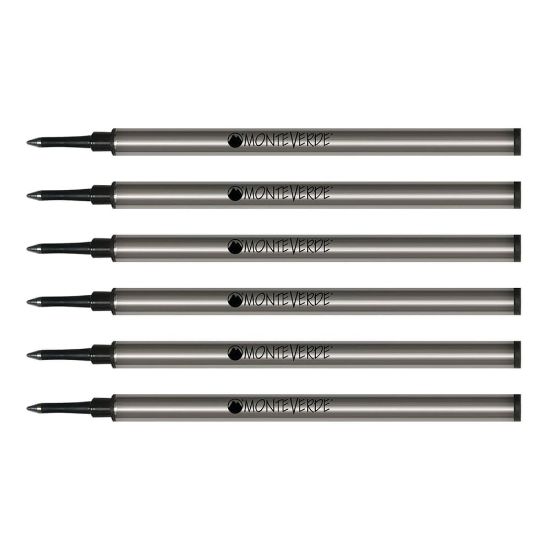 Picture of Monteverde Rollerball Refills For Waterman Rollerball Pens, Fine Point, 0.5 mm, Black, Pack Of 6 Refills