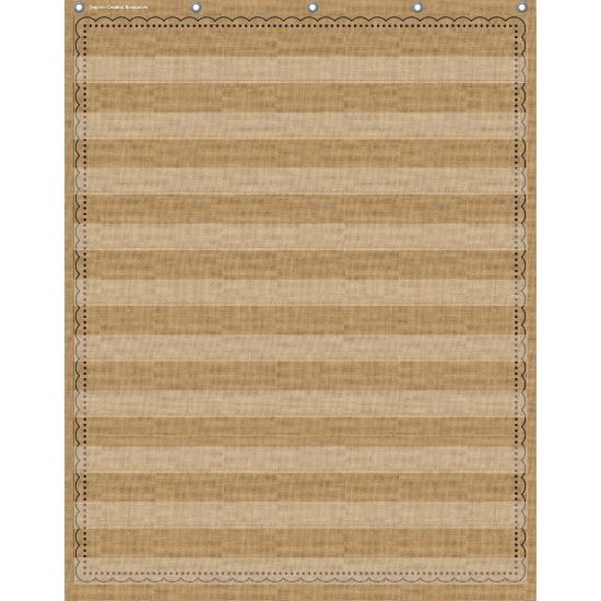 Picture of Teacher Created Resources 10-Pocket Pocket Chart, 34in x 44in, Burlap