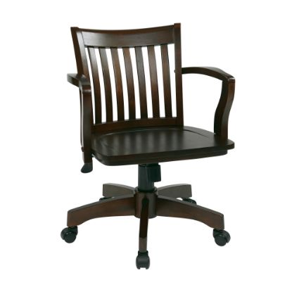 Picture of Office Star Deluxe Wood Bankers Chair, Espresso