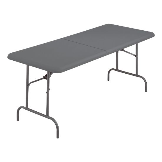 Picture of Iceberg IndestrucTable TOO Bifold Table - Rectangle Top - Contemporary Style - Adjustable Height - 72in Table Top Length x 30in Table Top Width x 2in Table Top Thickness - 29in Height - Charcoal, Powder Coated - Tubular Steel