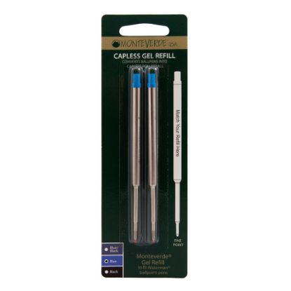 Picture of Monteverde Capless Gel Refills For Waterman Ballpoint Pens, Fine Point, 0.5 mm, Blue, Pack Of 2 Refills