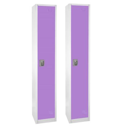 Picture of Alpine 1-Tier Steel Lockers, 72inH x 12inW x 12inD, Purple, Set Of 2 Lockers