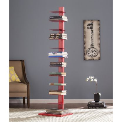 Picture of SEI Furniture Spine Tower Shelf, 65 1/4inH x 15 3/4inW x 16inD, Valiant Poppy