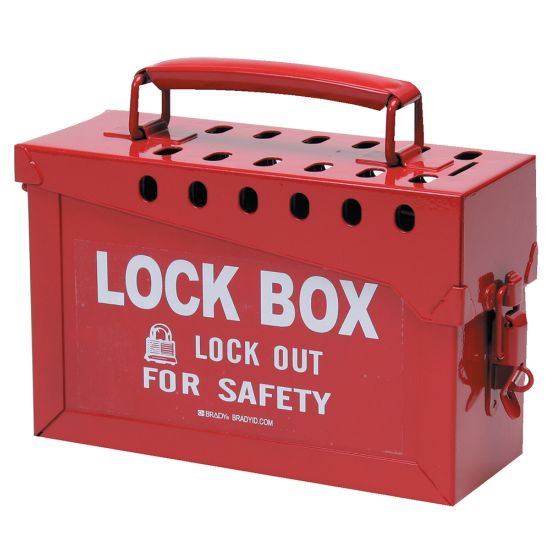 Picture of Lock Box, 6 in H x 9 in L x 3.5 in W, Red