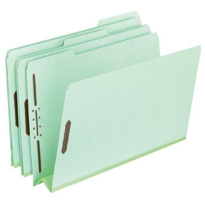 Picture of Pendaflex Extra-Sturdy Pressboard Fastener Folders, 3in Expansion, 8 1/2in x 14in, Legal Size, Light Green, Pack Of 25