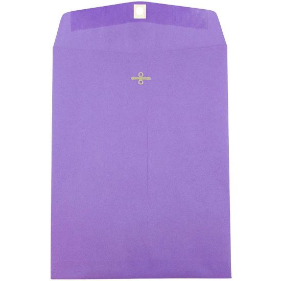 Picture of JAM Paper Open-End 9in x 12in Catalog Envelopes, Clasp Closure, Violet Purple, Pack Of 100 Envelopes