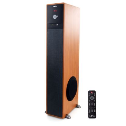 Picture of BeFree Sound Bluetooth Tower Speaker, 35-1/2inH x 6-1/2inW x 11-3/4inD, Wood, 99595897M