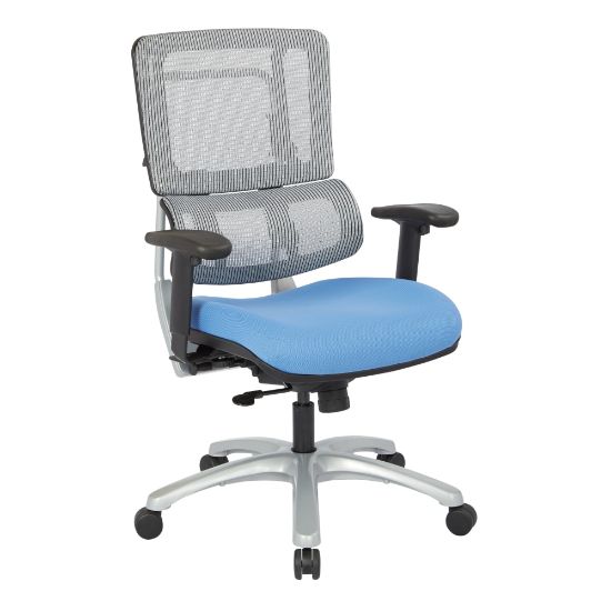 Picture of Pro-Line II Pro X996 Vertical Mesh High-Back Chair, Gray/Sky/Silver