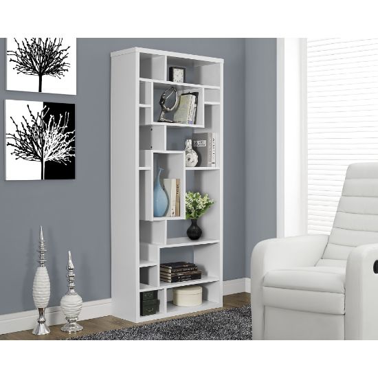 Picture of Monarch Specialties 72inH 14-Shelf Bookcase, White