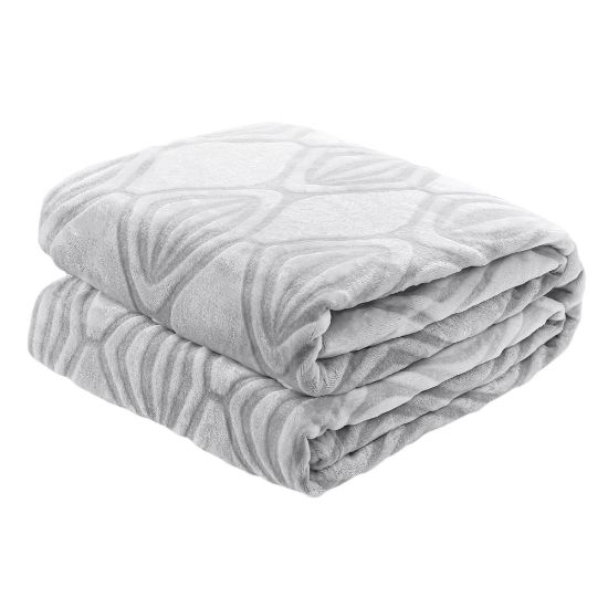 Picture of Sedona House Microfiber Flannel Twin Blanket, 60in x 80in, Gray