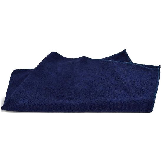 Picture of Pro-Clean Basics Microfiber Towels, Terry Microfiber, 16in x 27in, Navy, Pack Of 48 Towels