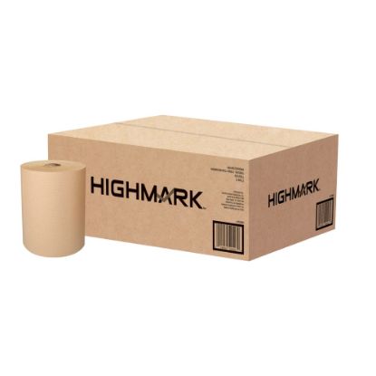 Picture of Highmark ECO Hardwound 1-Ply Paper Towels, 100% Recycled, Natural, 350ft Per Roll, Case Of 12 Rolls