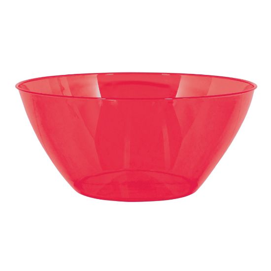 Picture of Amscan 5-Quart Plastic Bowls, 11in x 6in, Apple Red, Set Of 5 Bowls