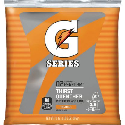 Picture of Gatorade Thirst Quencher Powder Mix, Orange Flavor, 21 Oz, Carton Of 32 Pouches