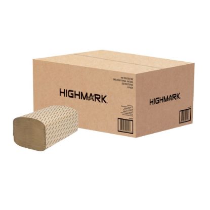 Picture of Highmark ECO Single-Fold 1-Ply Paper Towels, 100% Recycled, Natural, 250 Sheets Per Roll, Pack Of 16 Rolls