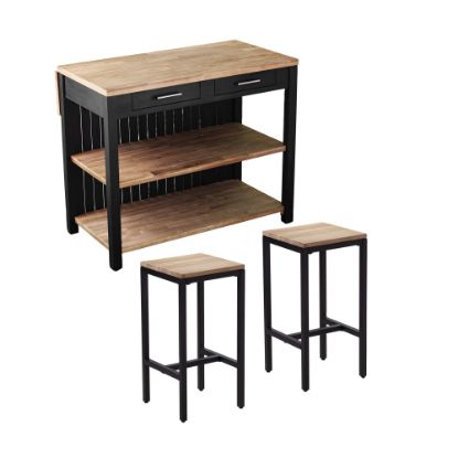 Picture of SEI Furniture Berinsly Kitchen Collection, Natural/Black