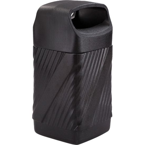 Picture of Safco Twist Waste Receptacle - 32 gal Capacity - Removable Lid, Durable, UV Resistant, Fade Resistant - 38in Height x 18.3in Width x 19.4in Depth - High-density Polyethylene (HDPE) - Black - 1 Each