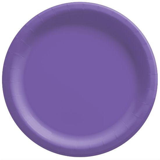 Picture of Amscan Round Paper Plates, 8-1/2in, New Purple, Pack Of 150 Plates