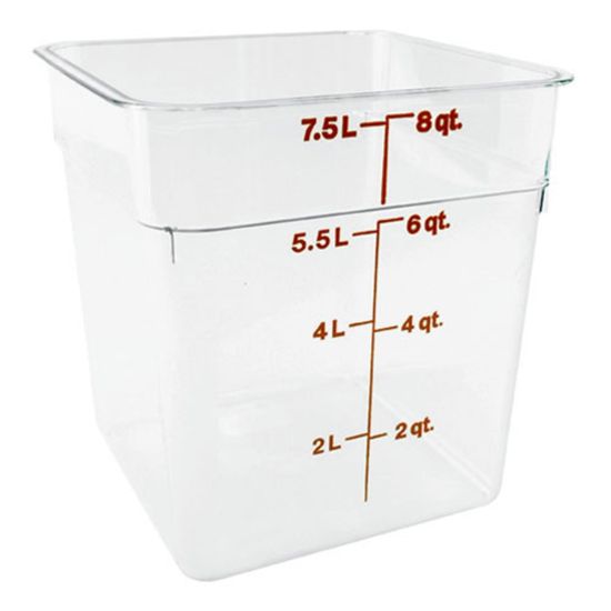 Picture of Cambro Food Storage Container, 9inH x 8 3/4inW x 8 3/4inD, 8 Qt, Clear