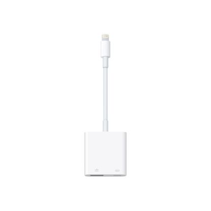 Picture of Apple Lightning to USB 3 Camera Adapter - Lightning/USB Data Transfer Cable for iPad, Digital Camera - First End: 1 x Lightning - Male - Second End: 1 x USB 3.0 Type A - Female, 1 x Lightning - Female