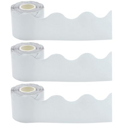 Picture of Teacher Created Resources Scalloped Border Trim, White, 50ft Per Roll, Pack Of 3 Rolls