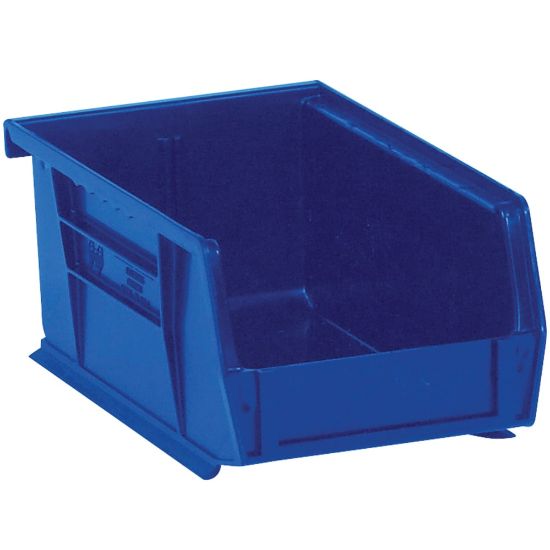 Picture of Partners Brand Plastic Stack & Hang Bin Boxes, Small Size, 7 3/8in x 4 1/8in x 3in, Blue, Pack Of 24