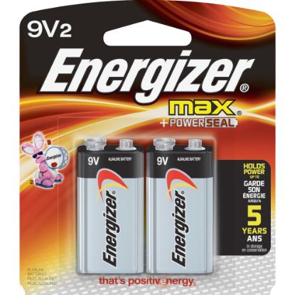 Picture of Energizer 9-Volt MAX Alkaline Batteries, 2-Packs - For Multipurpose - 9V - 595 mAh - 9 V DC - 96 / Carton