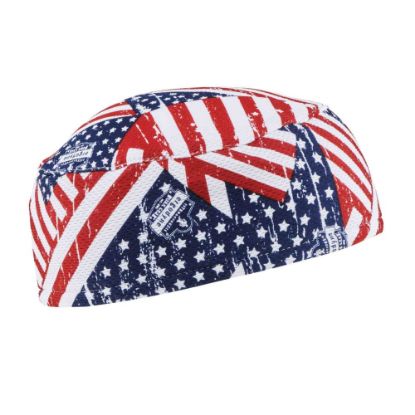 Picture of Ergodyne Chill-Its 6630 Terry Cloth Skull Caps, Stars & Stripes, Pack Of 6 Caps