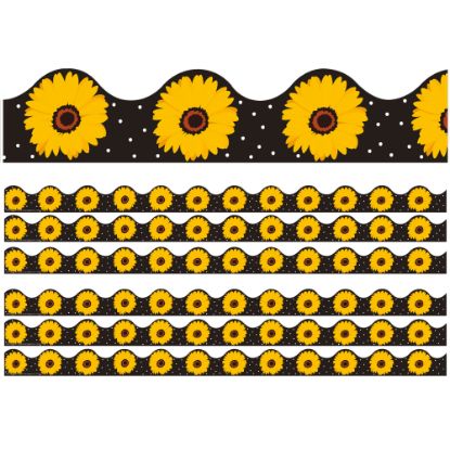 Picture of Eureka School Deco Trim, The Hive Black Floral, 37' Per Pack, Set Of 6 Packs