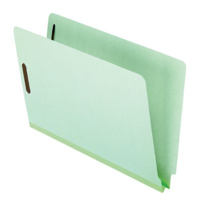 Picture of Pendaflex Pressboard End-Tab Expansion Folders With Fasteners, 1in Expansion, 8 1/2in x 11in, Letter, 60% Recycled, Green, Box of 25