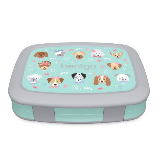 Picture of Bentgo Kids Lunch Box, 2inH x 6-1/2inW x 8-1/2inD, Puppy