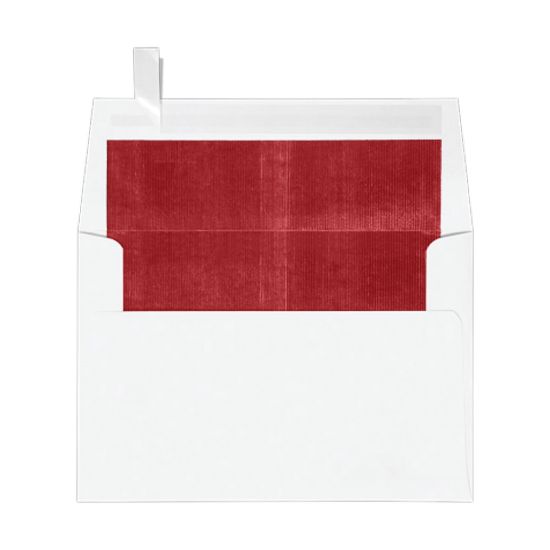 Picture of LUX Foil-Lined Invitation Envelopes A4, Peel & Press Closure, White/Red, Pack Of 250